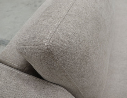 Wooden Frame & Base, Two-Cushion Sofa - Almond Gray