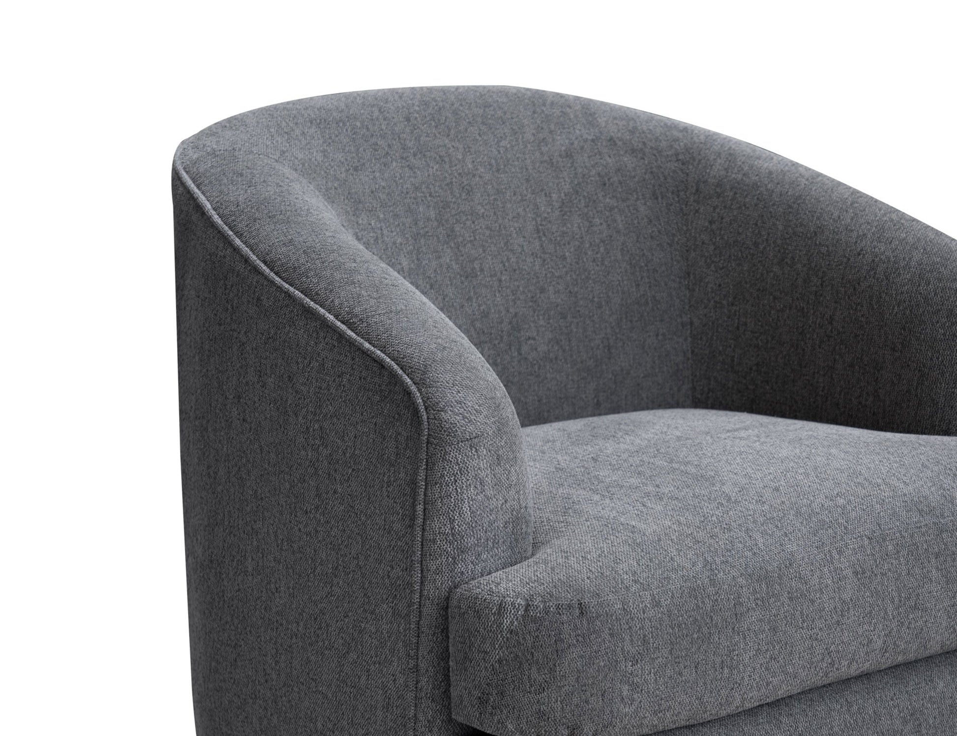 Wooden Frame & Metal Base, 360 Degree Swivel Accent Chair - Iron Gray