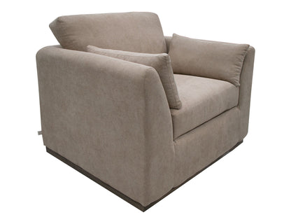 Wooden Frame & Base, Armchair - Brown Camel