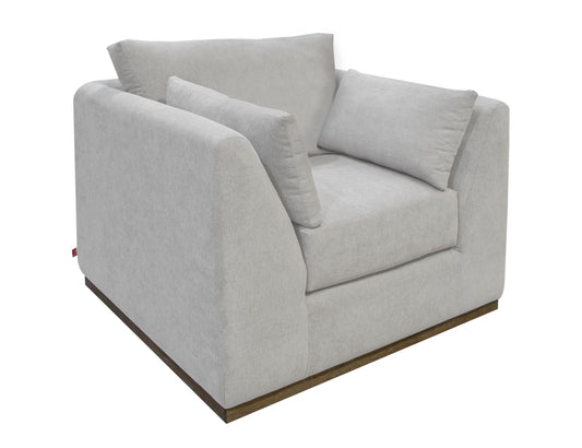 Wooden Frame & Base, Armchair - Agreeable Gray