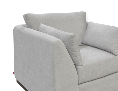 Wooden Frame & Base, Armchair - Agreeable Gray