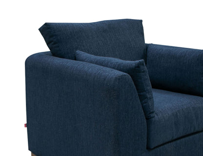 Wooden Frame & Base, Loveseat - Midnight blue