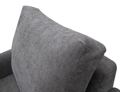 Wooden Frame & Base, Armchair - Iron Gray
