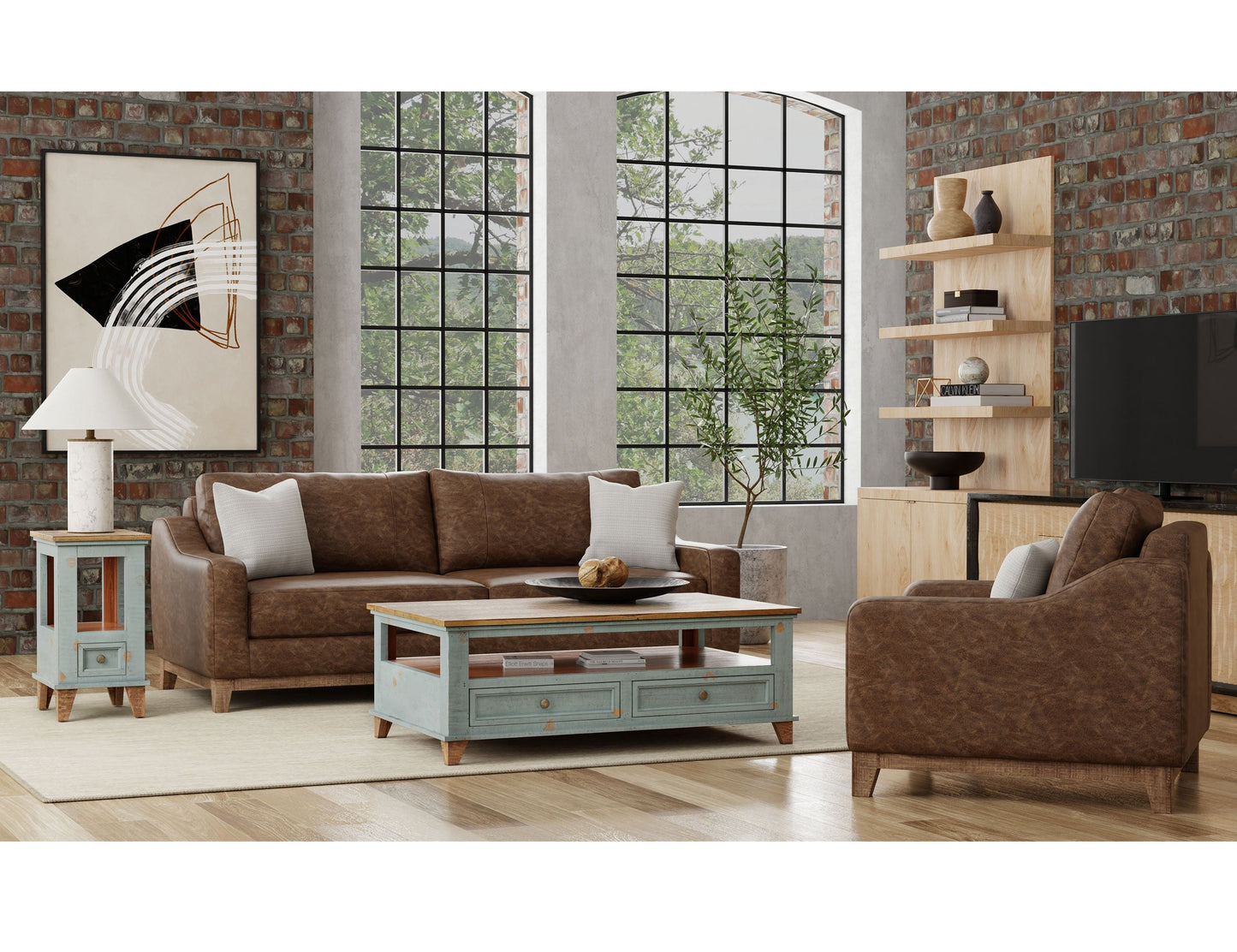1 Drawer Chairside Table - Sage Green