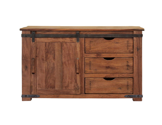3 Drawer 1 Door 50" TV Stand - Cinnamon Brown