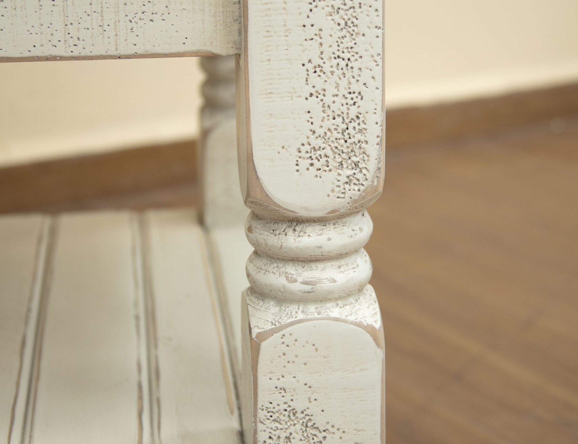 1 Door Chairside Table - Antiqued Ivory & Weathered Gray