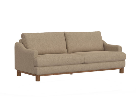 Wooden Frame & Base, Sofa - Brown Camel