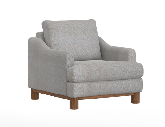 Wooden Frame & Base, Armchair - Agreeable Gray