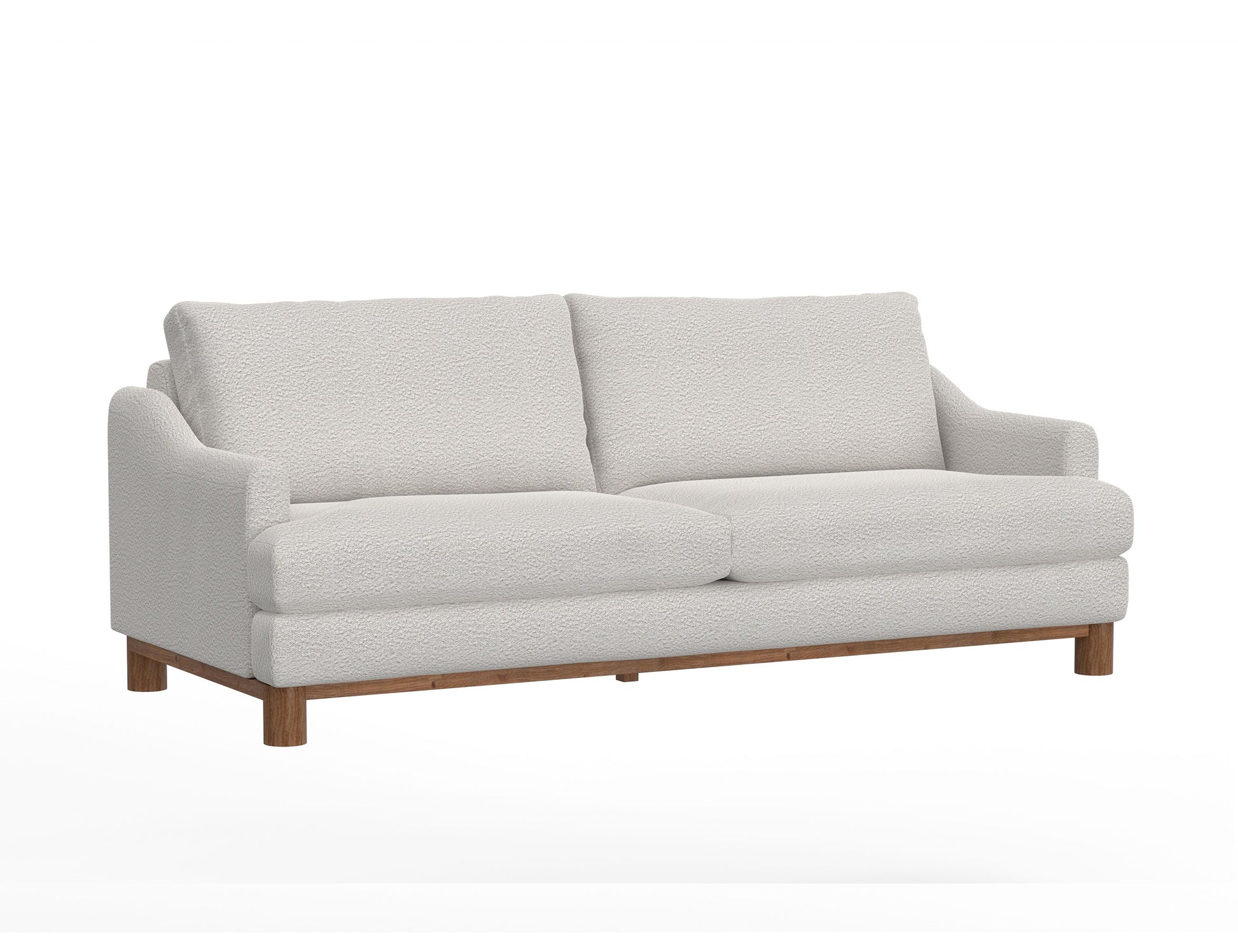 Wooden Frame & Base, Sofa - Light Cream