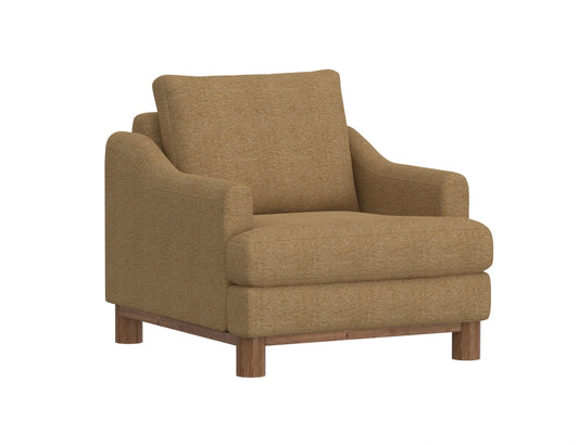 Wooden Frame & Base, Armchair - Capuccino Brown