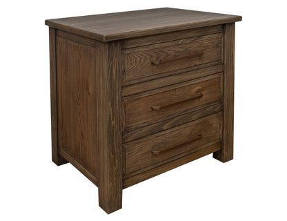3 Drawer Nightstand - Walnut Brown