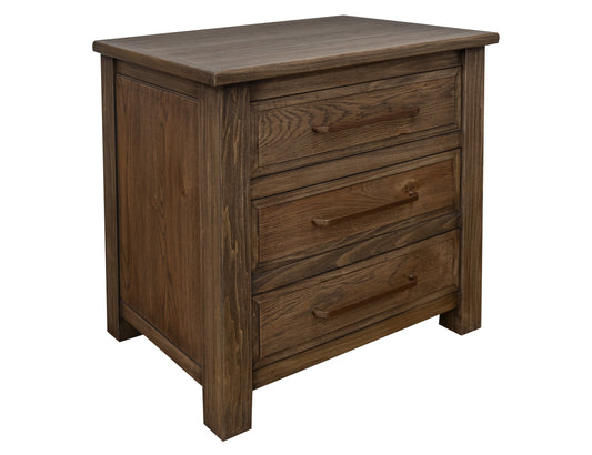 3 Drawer Nightstand - Walnut Brown