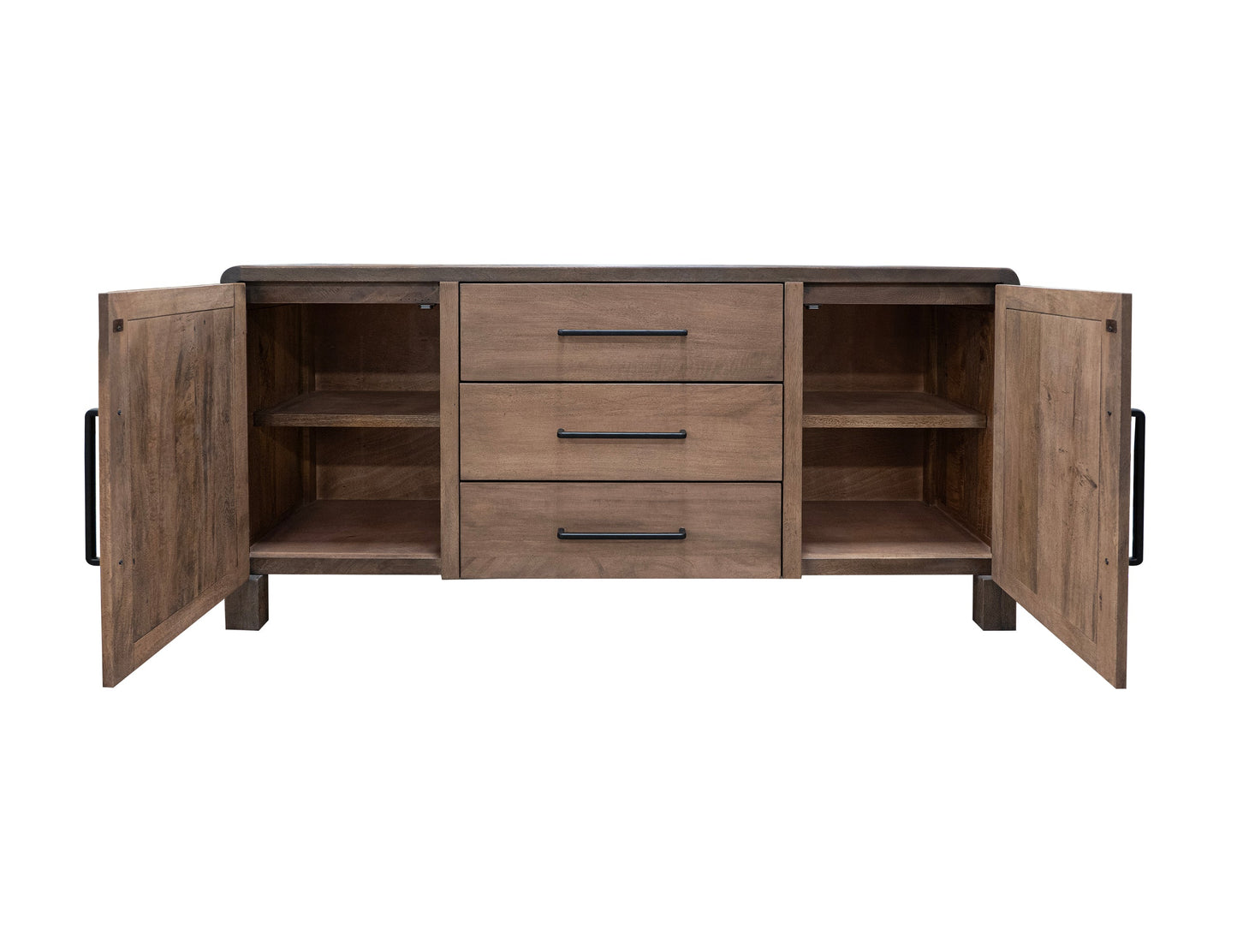 3 Drawer 2 Door Console - Chocolate Brown