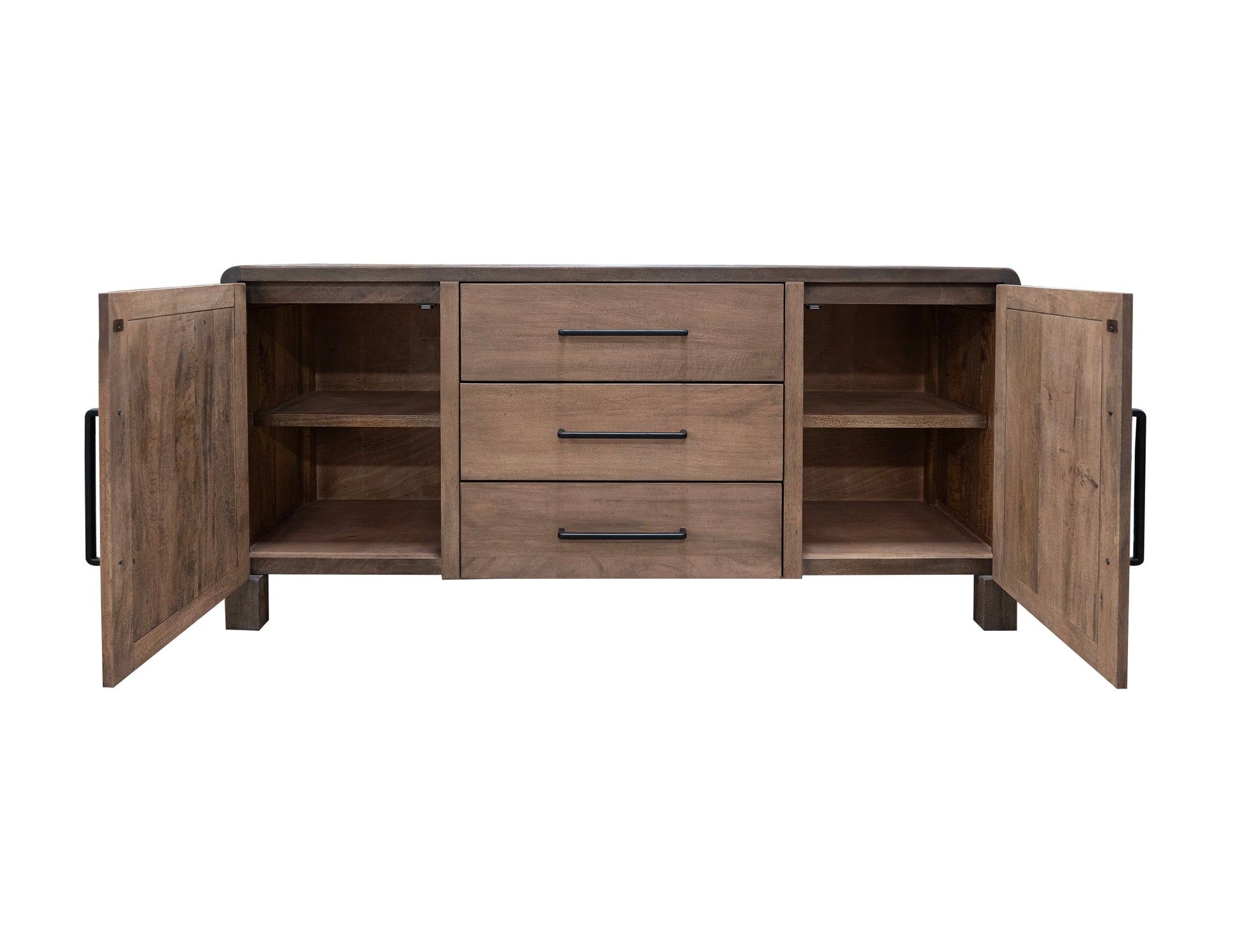 3 Drawer 2 Door Console - Chocolate Brown