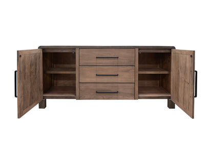 3 Drawer 2 Door Console - Chocolate Brown