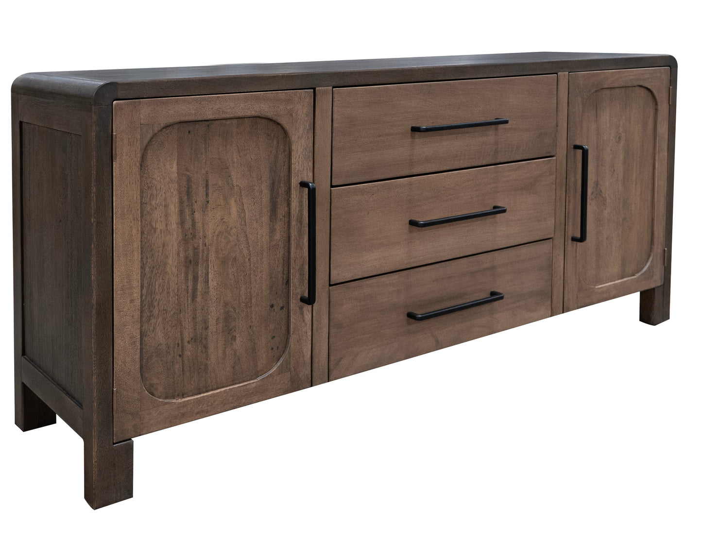 3 Drawer 2 Door Console - Chocolate Brown