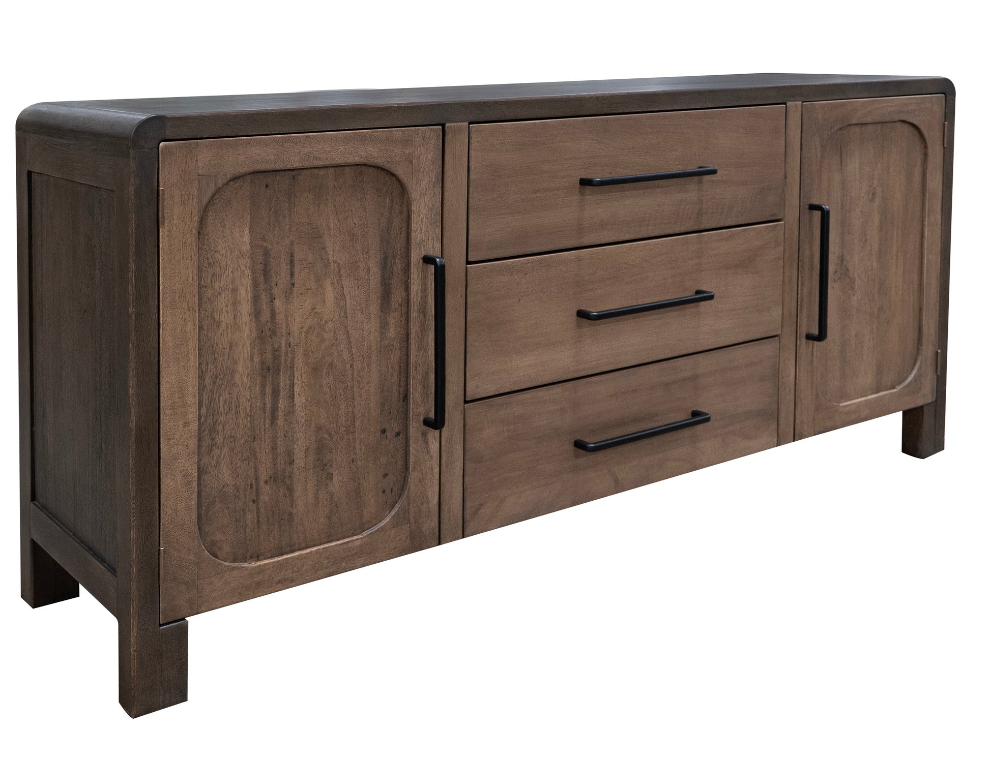 3 Drawer 2 Door Console - Chocolate Brown