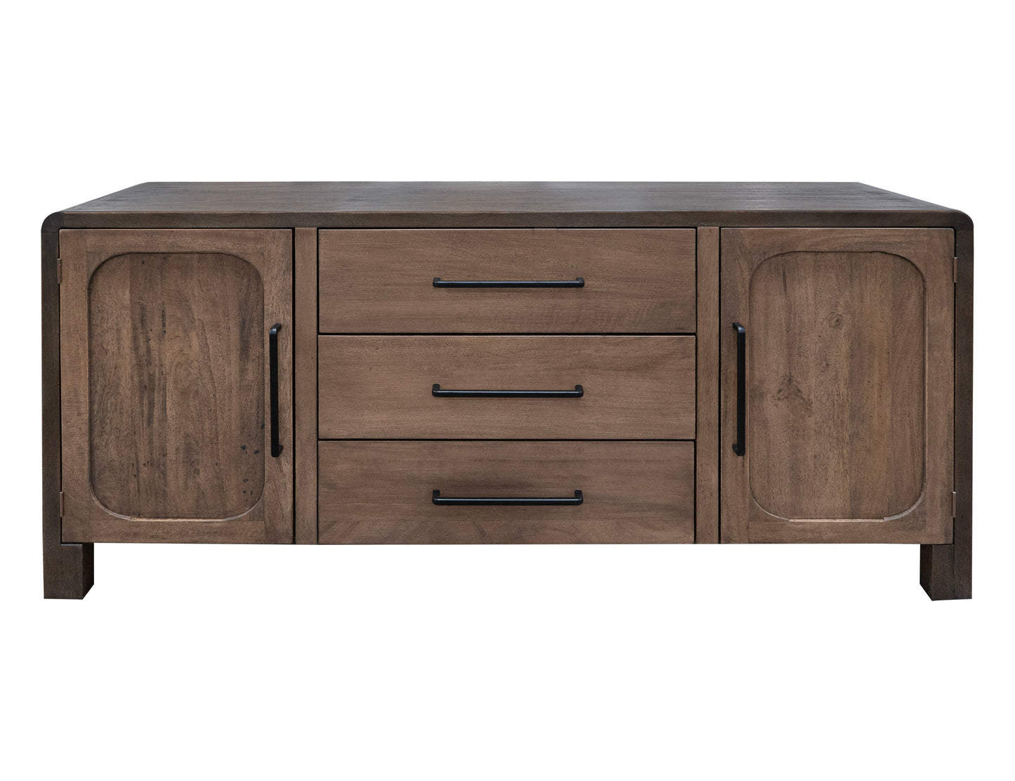 3 Drawer 2 Door Console - Chocolate Brown