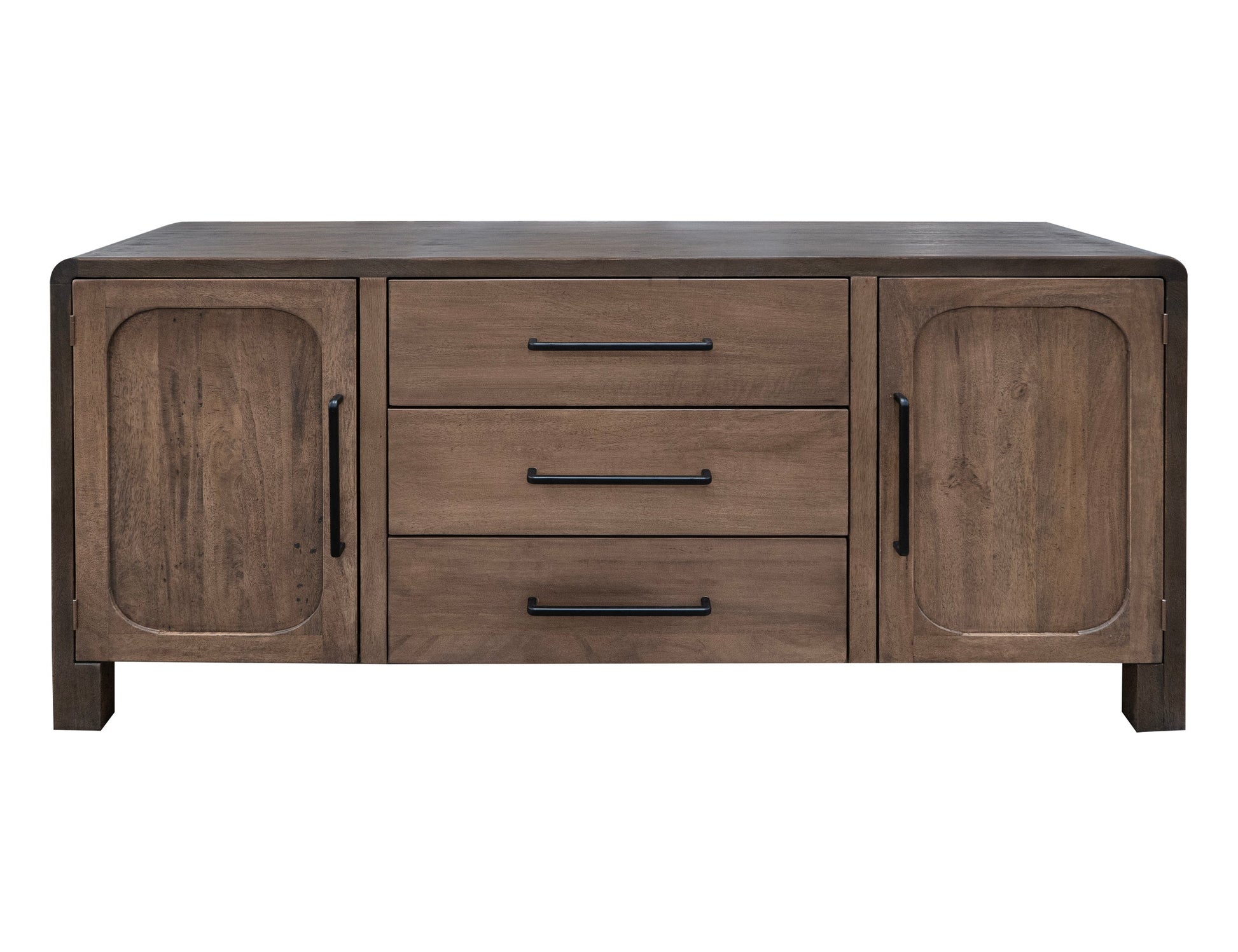 3 Drawer 2 Door Console - Chocolate Brown