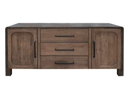 3 Drawer 2 Door Console - Chocolate Brown