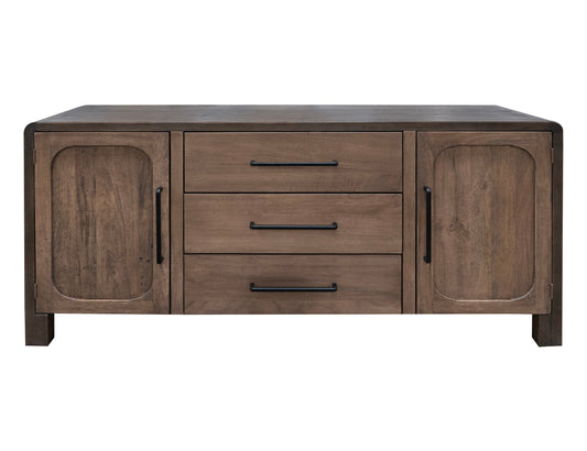 3 Drawer 2 Door Console - Chocolate Brown