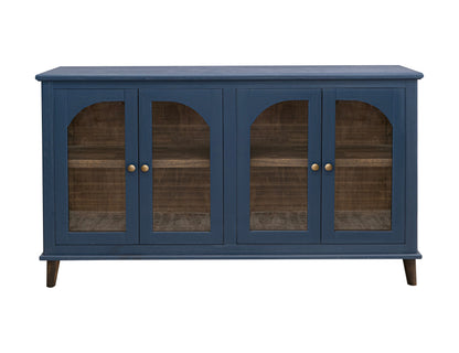 4 Glass Door Console - Indigo Blue