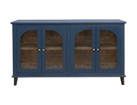 4 Glass Door Console - Indigo Blue