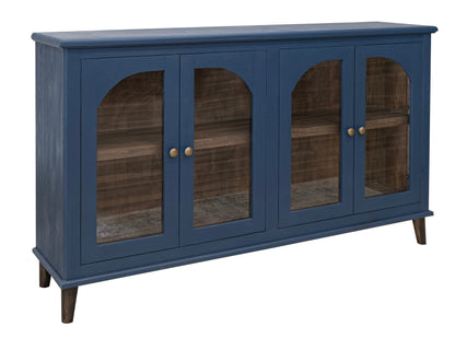 4 Glass Door Console - Indigo Blue