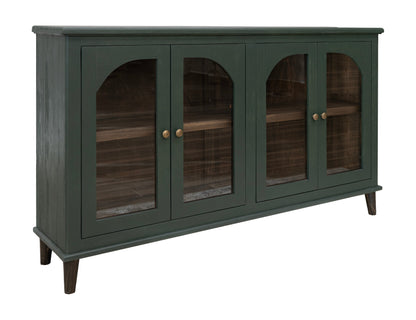 4 Glass Doors Console - Forest Green