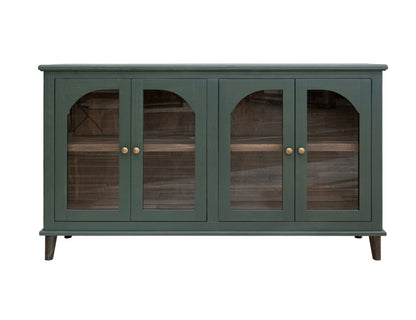 4 Glass Doors Console - Forest Green