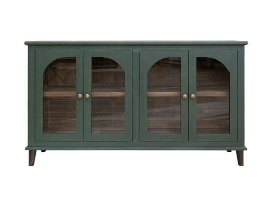 4 Glass Doors Console - Forest Green
