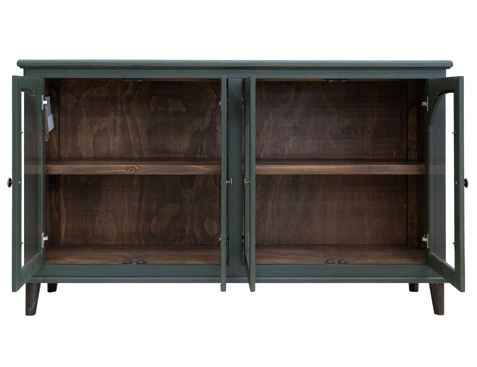 4 Glass Doors Console - Forest Green