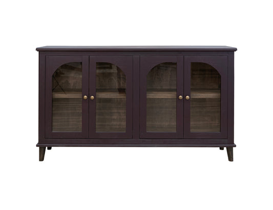 4 Glass Doors Console - Merlot Red