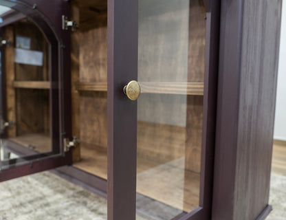 4 Glass Doors Console - Merlot Red