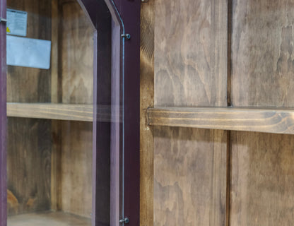 4 Glass Doors Console - Merlot Red