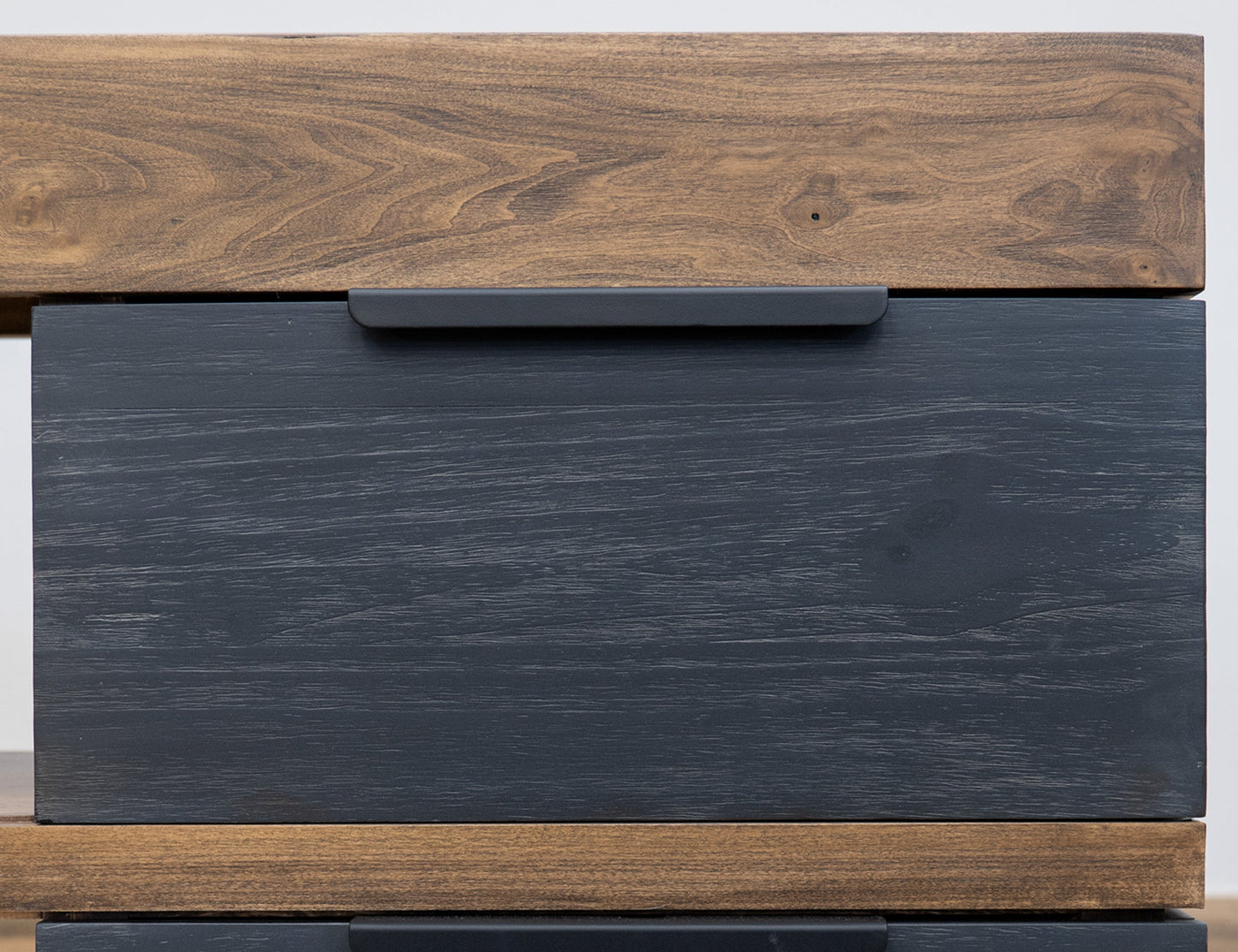 4 Drawer TV Stand - Satin Black And Brown