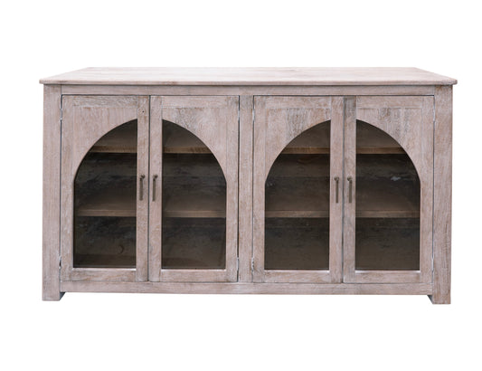 4 Door Console - White Wash