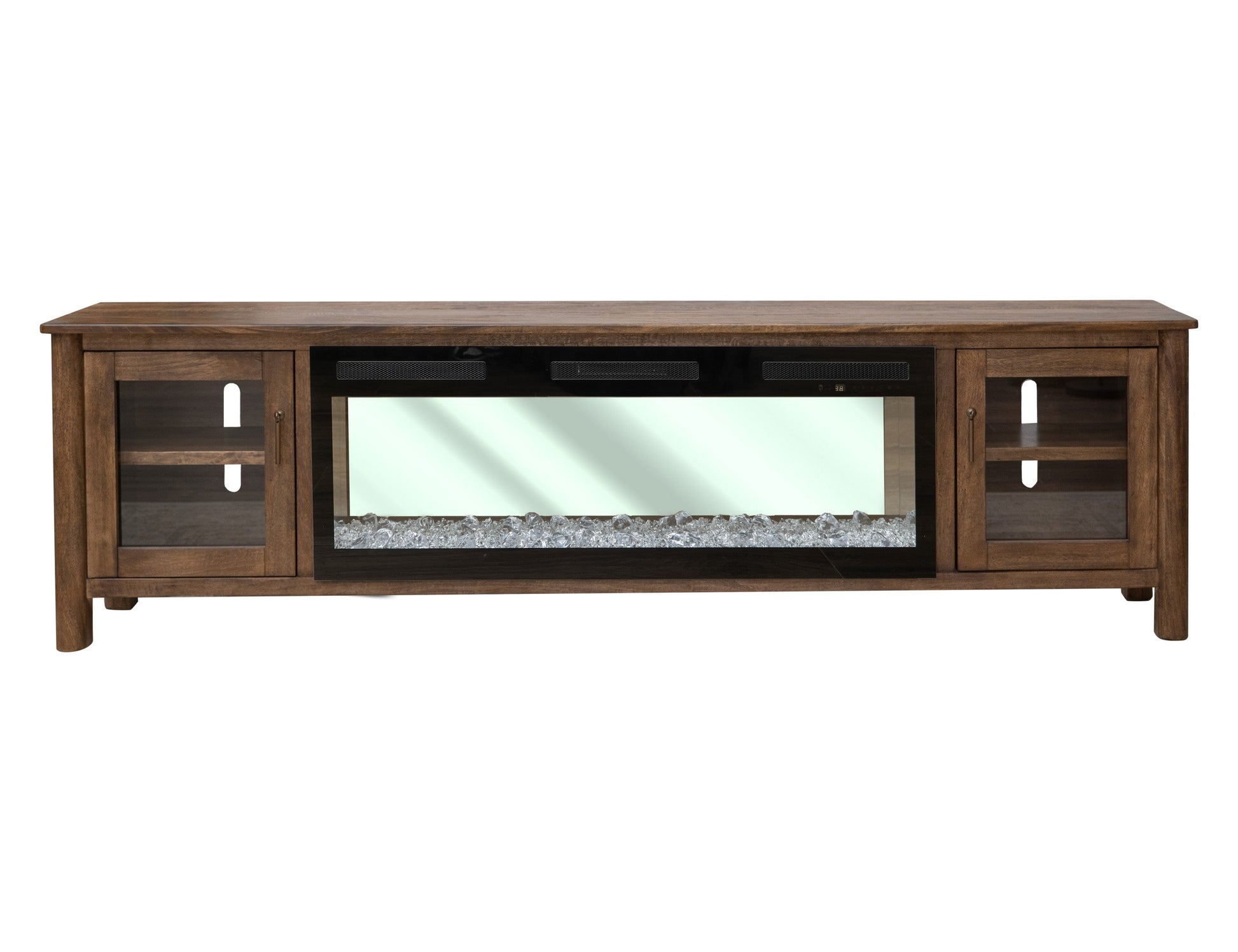 2 Door Fireplace TV Stand - Towny Brown