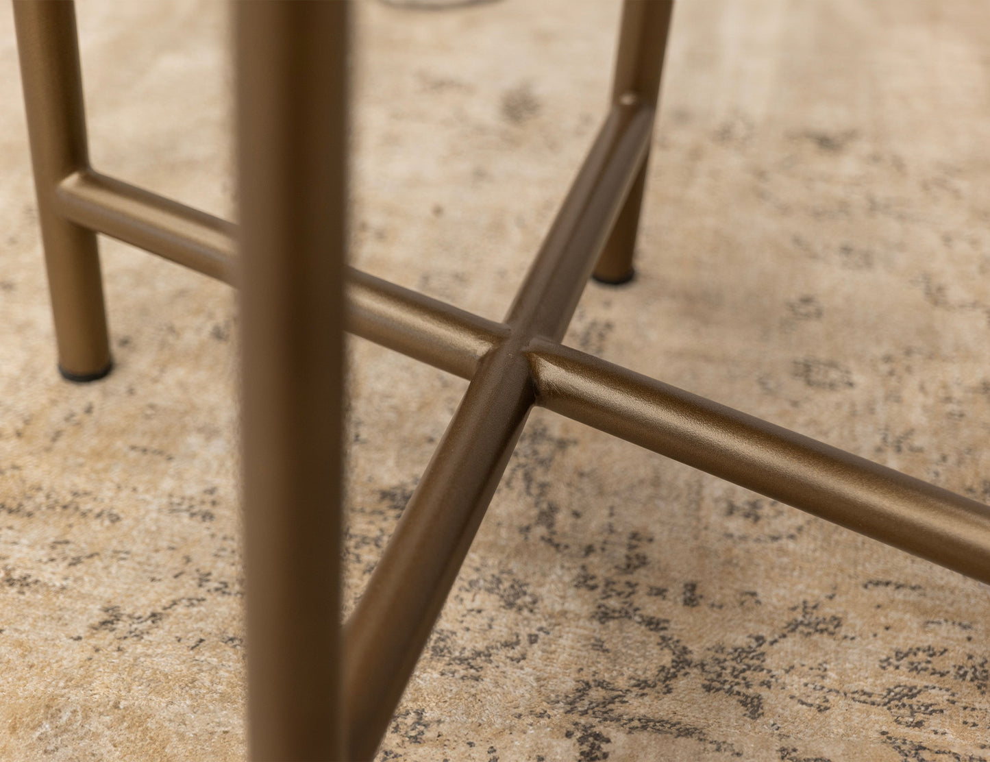Metal Base Chairside Table - Sepia brown