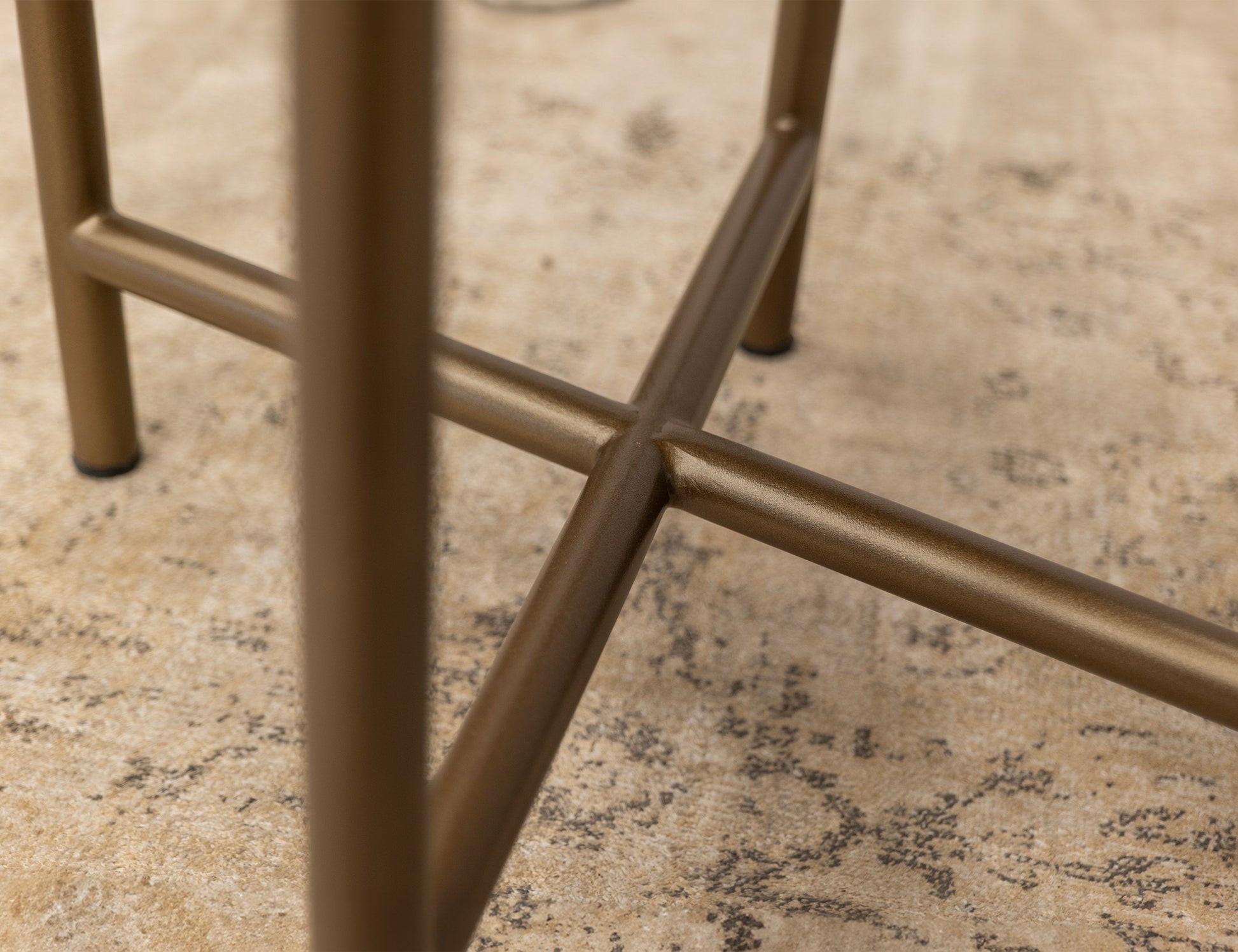 Metal Base Chairside Table - Sepia brown