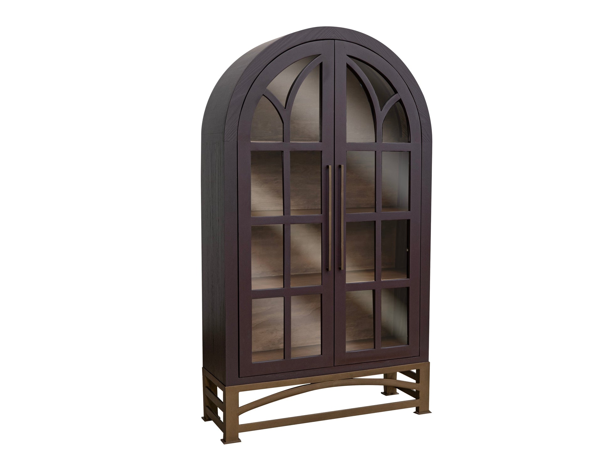2 Glass Door Cabinet - Merlot Red