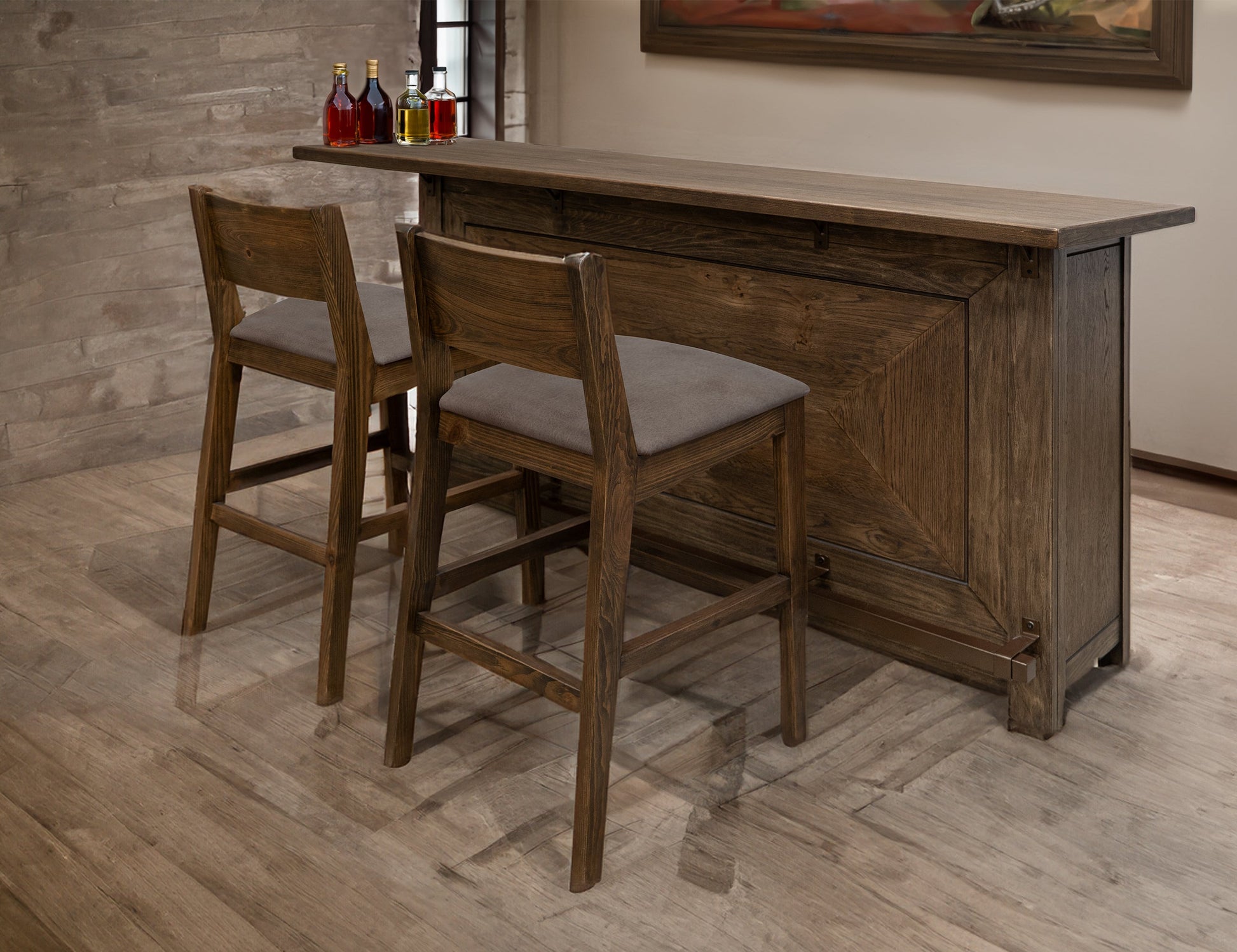 Upholstered Seat 30" Barstool - Walnut Brown
