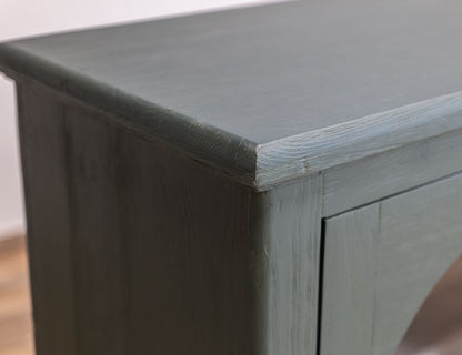 4 Glass Doors Console - Forest Green