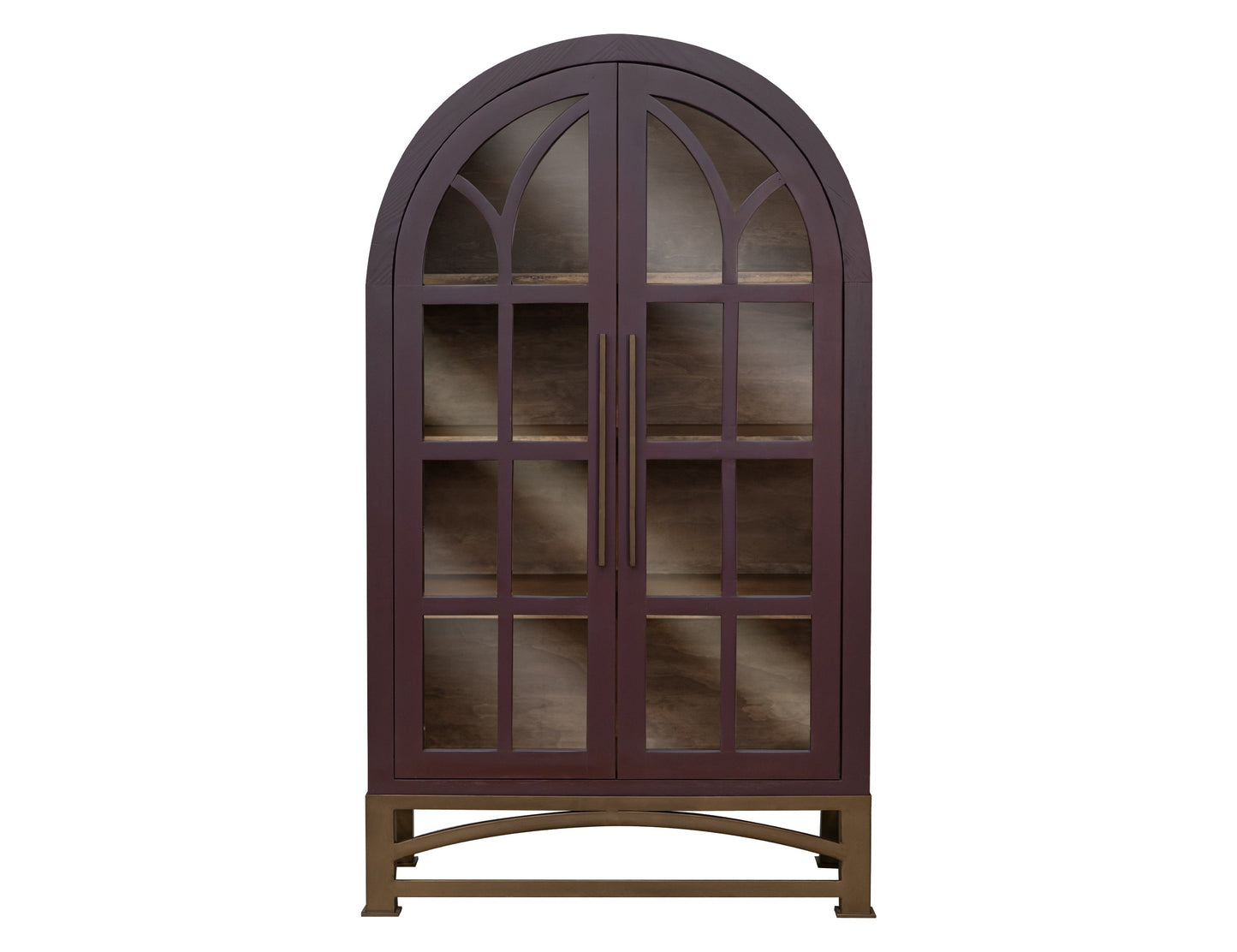 2 Glass Door Cabinet - Merlot Red