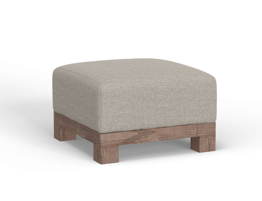Wooden Frame & Base, Upholstered Square Ottoman - Agreeable Gray