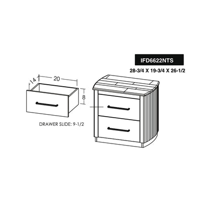 2 Drawer Nightstand - Mezquite Brown