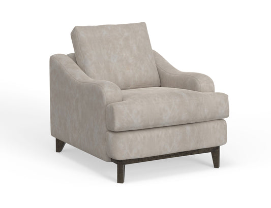 Wooden Frame & Base, Armchair - Ivory