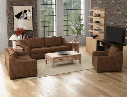 Wooden Frame & Base, Armchair - Chocolate Brown