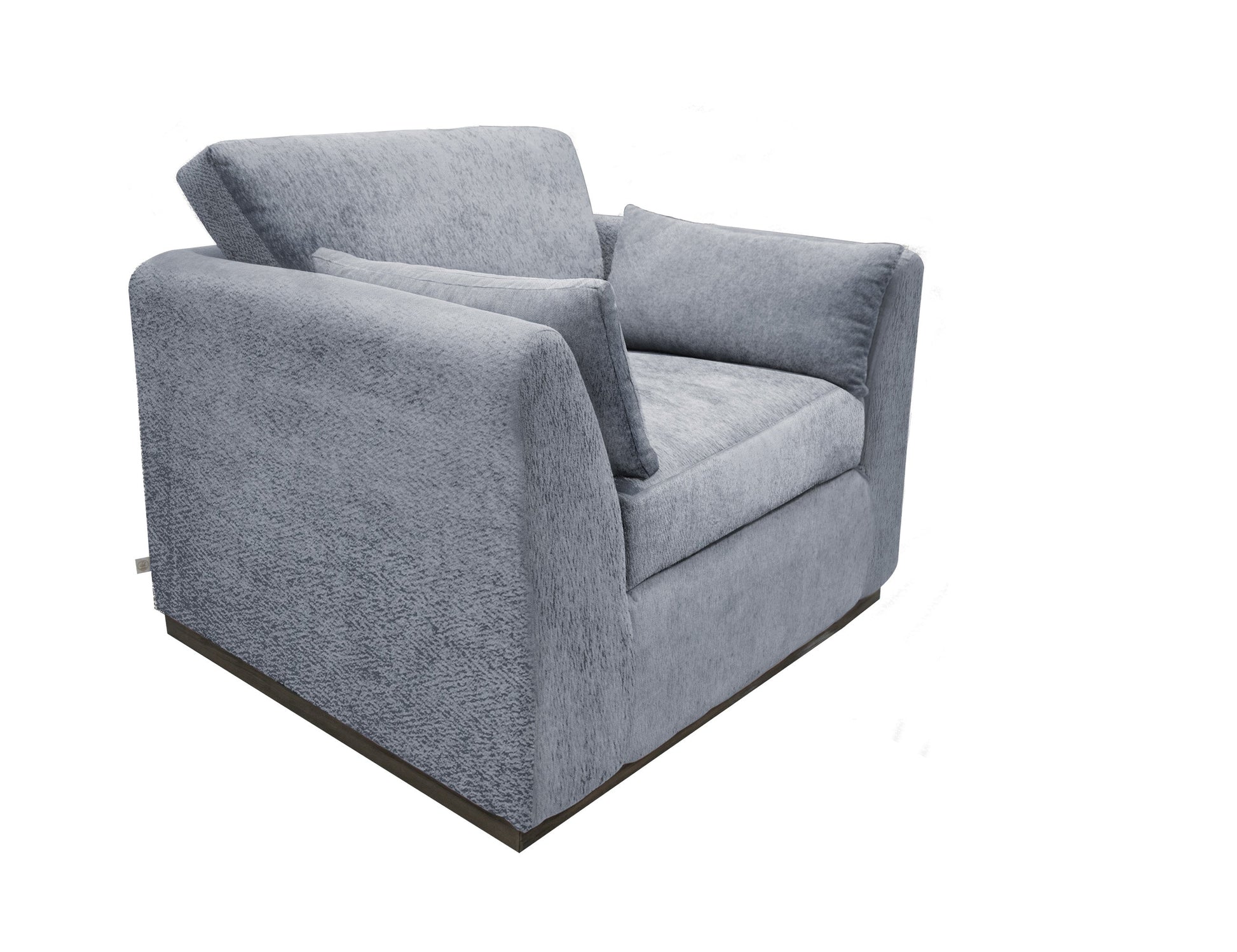 Wooden Frame & Base, Armchair - Light Blue