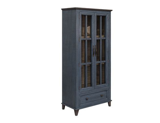 1 Drawer, 2 Glass Doors Cabinet - Deep Blue